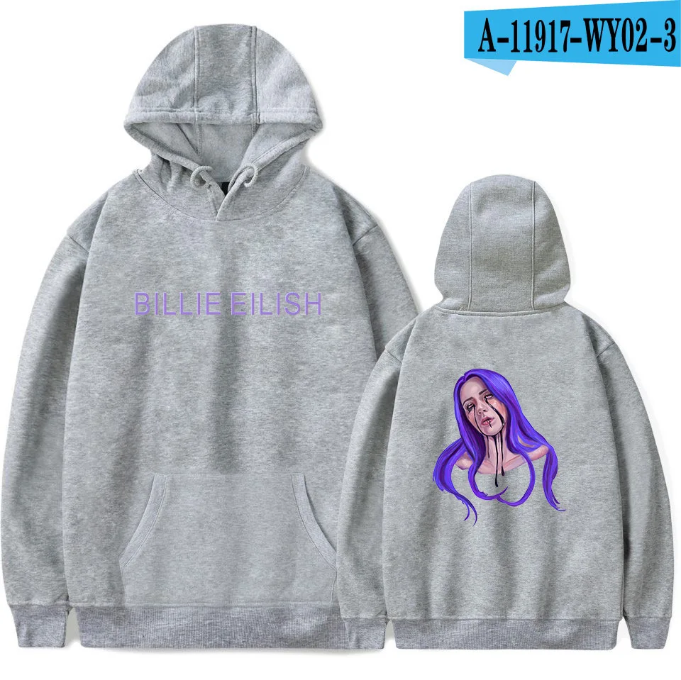 A11917-3 Популярные женские уличные толстовки Billie Eilish толстовка мужские повседневные толстовки с длинным рукавом хип хоп пуловеры одежда - Цвет: A11917-3
