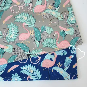 

Printed flamingos cotton twill Fabric DIY bedding cloth Sewing patchwork quilting and fashion dress making fabrics