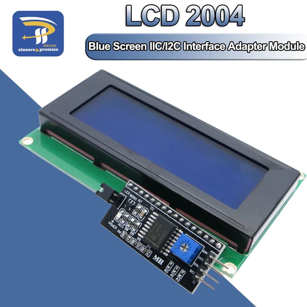 iHaospace LCD2004 I2C IIC 2004 20x4 2004A Blue Screen Serial LCD Module For Arduino Character LCD /w IIC/I2C Serial Interface Adapter Module 