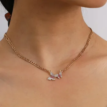 

cross-border accessories joker geometric cross chain sautoir hand set auger small butterfly color pendant necklace