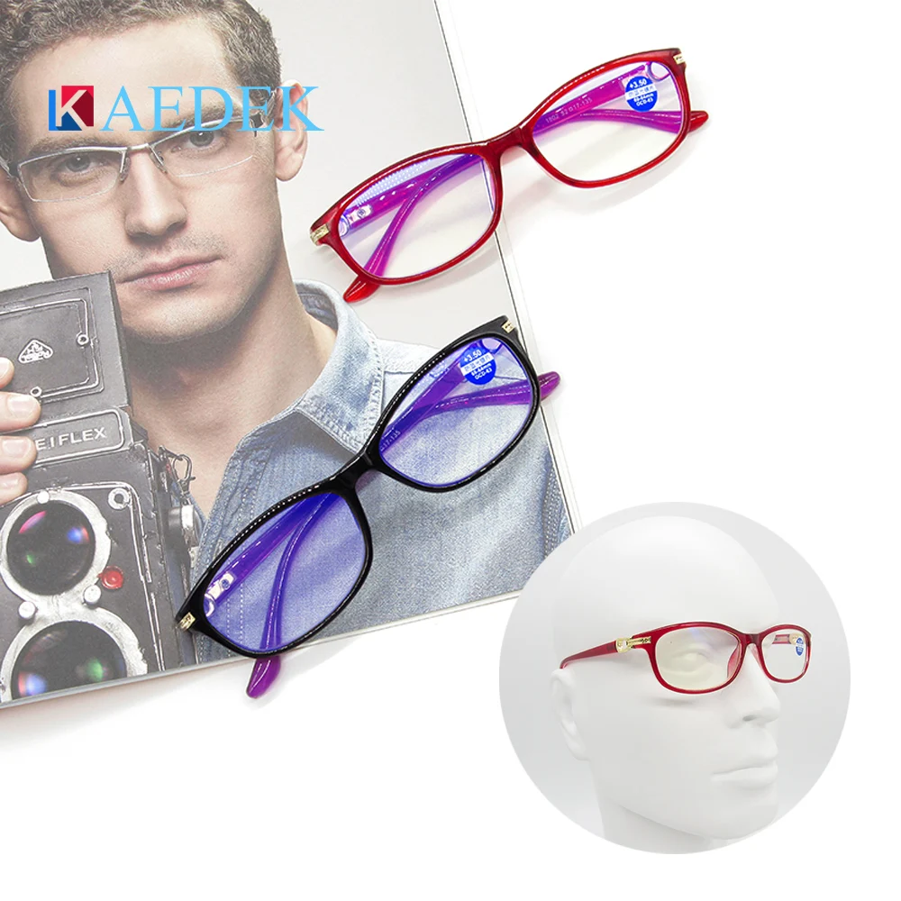 

KAEDEK Cat Eye Reading Glasses Women Men Metal Half Frame Presbyopic Eyeglasses Female Male Semi Rimless Hyperopia Spectacles+1