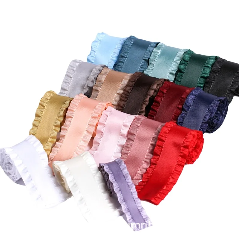Polyester falbala ribbon bow hair lace clothing accessories DIY manual materials