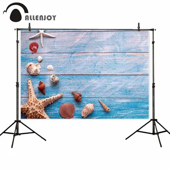 

Allenjoy backdrop photophone wood shell summer sea theme still life shooting studio backgrounds photography photocall photozone