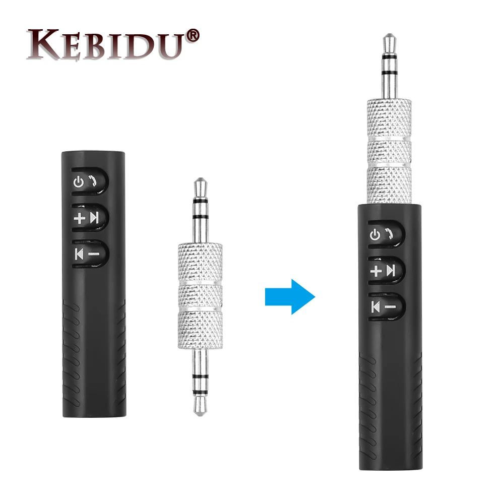 Kebidu-Mini receptor de Audio Aux Bluetooth 4,1, adaptador de transmisor Bluetooth 3,5, Jack de mm, manos libres, Kit de música para coche