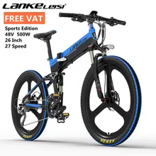 

Duty Free LANKELEISI Electric Bike 500W 48V 27 Speed Bicycle Sports Edition Ebike 10.4Ah 14.5Ah Lithium Battery E-bike