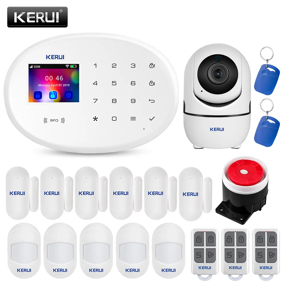 Система сигнализации KERUI W20 2 4 дюйма 4G GSM Wi-Fi | Безопасность и защита