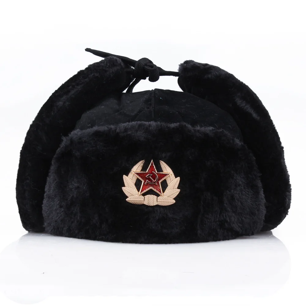 Зимняя уличная ветрозащитная и морозостойкая шапка Lei Feng, утолщенная шапка для защиты ушей, русская теплая шапка
