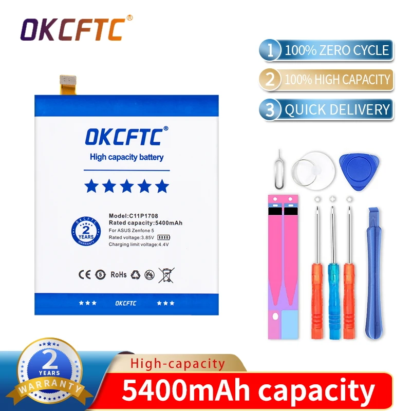 Аккумулятор OKCFTC c11p1708 5400 мАч для ASUS Zenfone 5 5Z ZE620KL X00QD ZS620KL Z01RD аккумулятор +