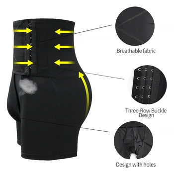 

NEW Men Body Shaper Shapewear Pants High Waist Trainer Black Slimming Panties Belly Abdomen Fat Drawing Fitness Underwear