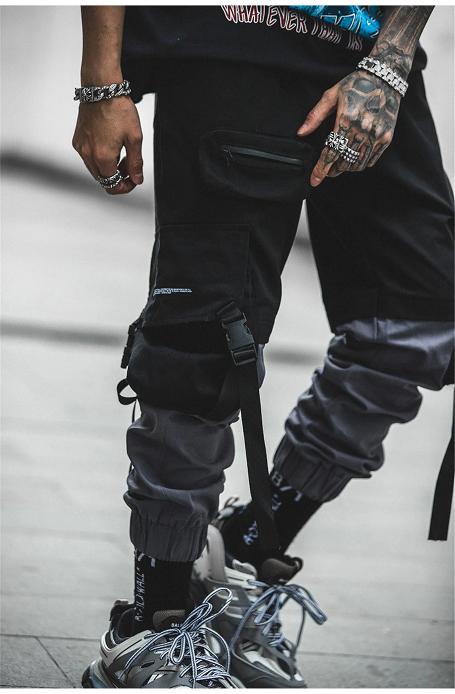 Модные новые мужские уличные строчки, цветные джоггеры, мужские длинные штаны в стиле хип-хоп, мужские тактические брюки-карго с эластичной талией, брюки-карандаш