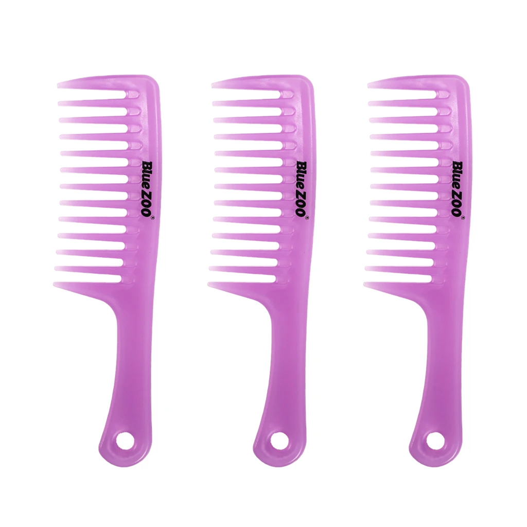 3 Pieces Detangling Hair Combs With Long Handle, Round Tooth Massage Combs, High Strength and Durability