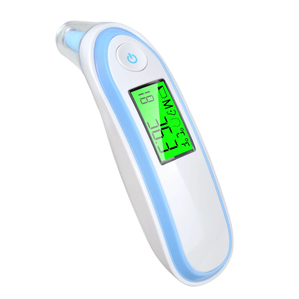 ABAY инфракрасный Детский термометр Бесконтактный ЖК-дисплей ухо и лоб Лазерная температура тела цифровой ребенок взрослый медицинский термометр - Цвет: Синий
