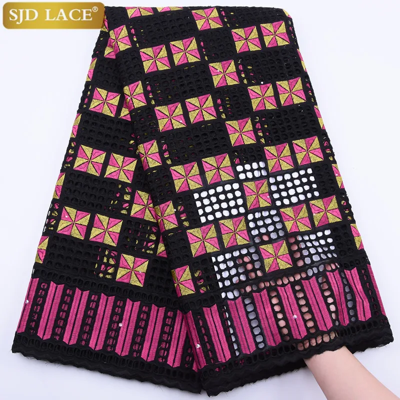 Высокое качество удар хлопка африканская ажурная ткань; Embroiderey швейцарские кружева для вечерние платье шьем мягкие SkinA1770