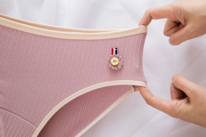 New 6pcs Teenage Briefs Striped Underpants Young Girl Underwear Comfortable Cotton Panties Kids Clothing16