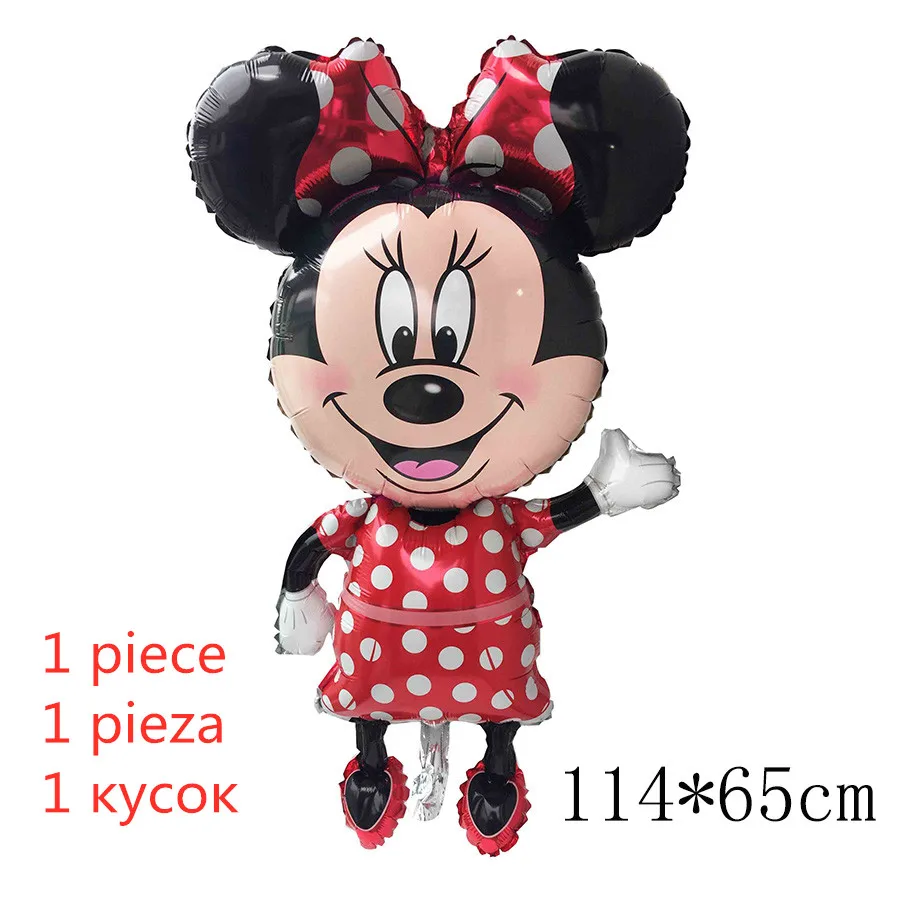 1pcs Фольгированный шар с Микки и Минни Маус, 112 см, гигантские вечерние шары с Минни Маус, детский праздничный домашний декор, игрушки для мальчиков и девочек - Цвет: 1pcs