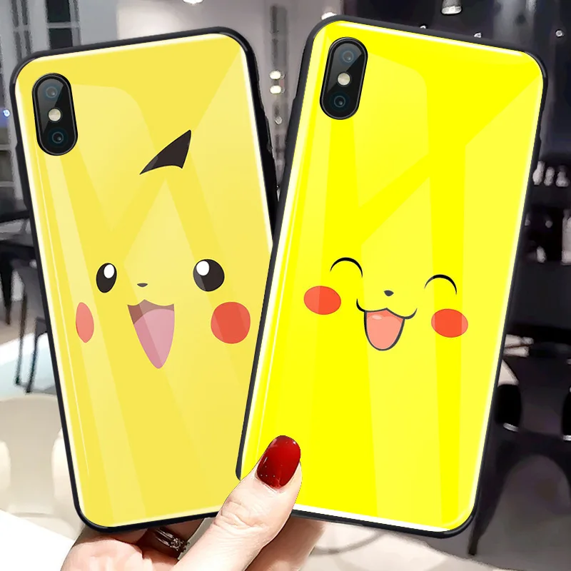 Для iPhone XS MAX i8 i8 Plus i6 i6s чехол из закаленного стекла с героями мультфильмов защитный для iPhone 8 Plus
