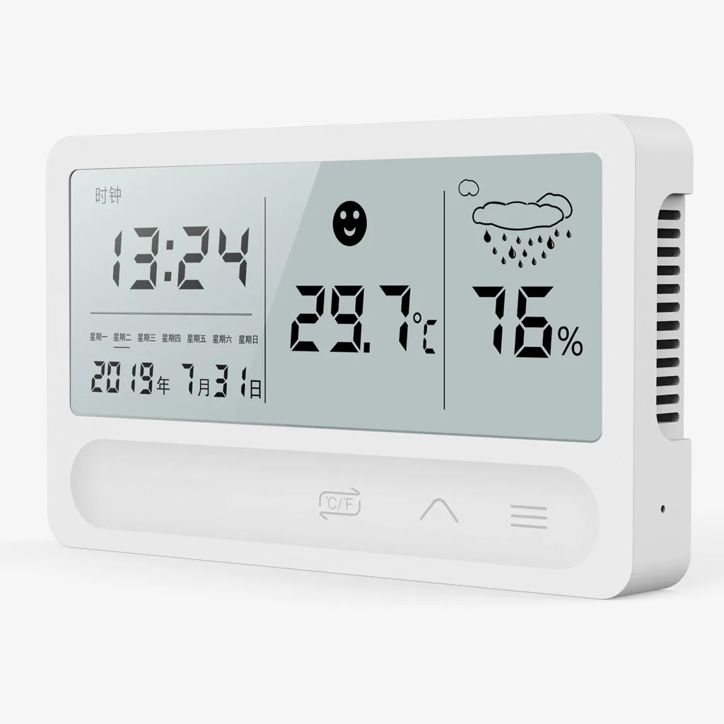 Digital Display Time Thermometer Humidity LCD Alarm Clock Calendar Weather Temperature Display Home Decoration Clock