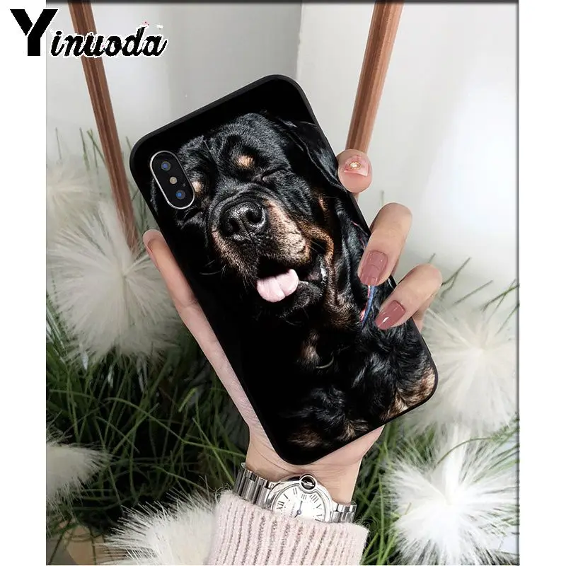 Yinuoda животное собака Ротвейлер ТПУ Мягкие аксессуары для телефона чехол для Apple iPhone 8 7 6 6S Plus X XS MAX 5 5S SE XR чехол