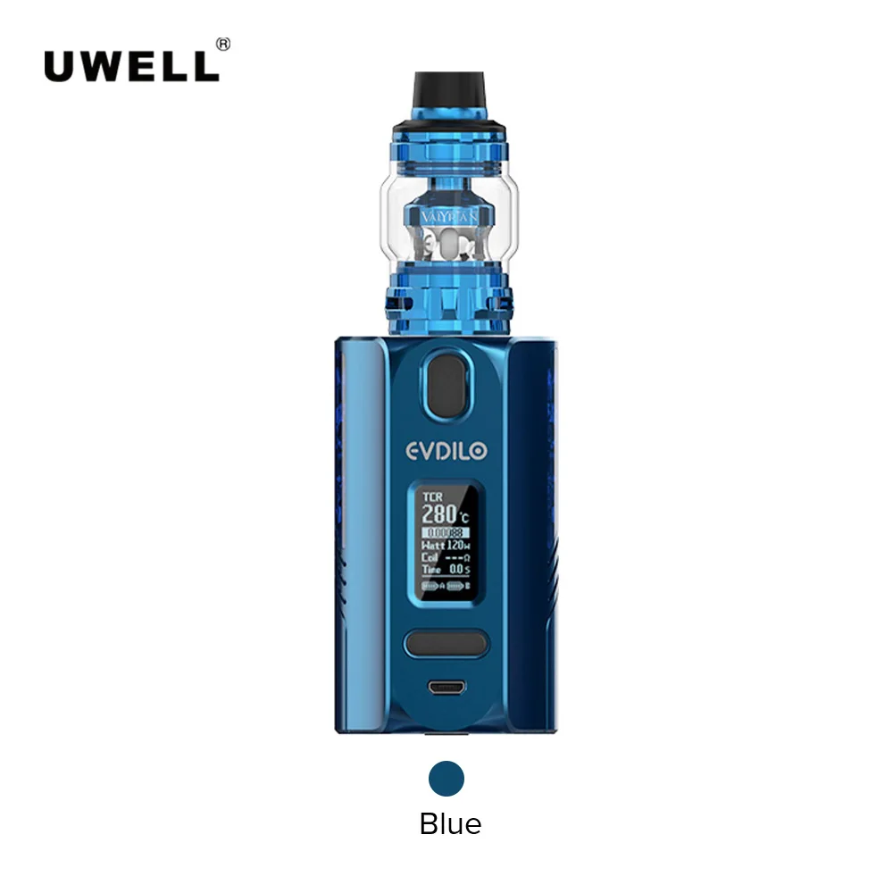 Uwell Evdilo Комплект 200W EVDILO мод 6 мл VALYRIAN Ⅱ бак Поддержка 18650/20700/21700 Батарея электронная сигарета Stareter комплект VS - Цвет: Blue