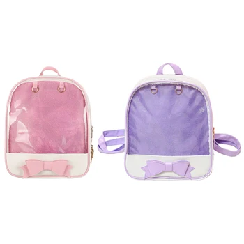 

Candy Leather Bow Backpack Clear Beach Girls Bag
