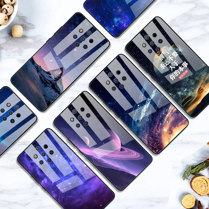 Для Nokia 9 PureView чехол из закаленного стекла «Планета космос» чехол из стекла для Nokia 9 Pure View Nokia9 PureView Coque Shell