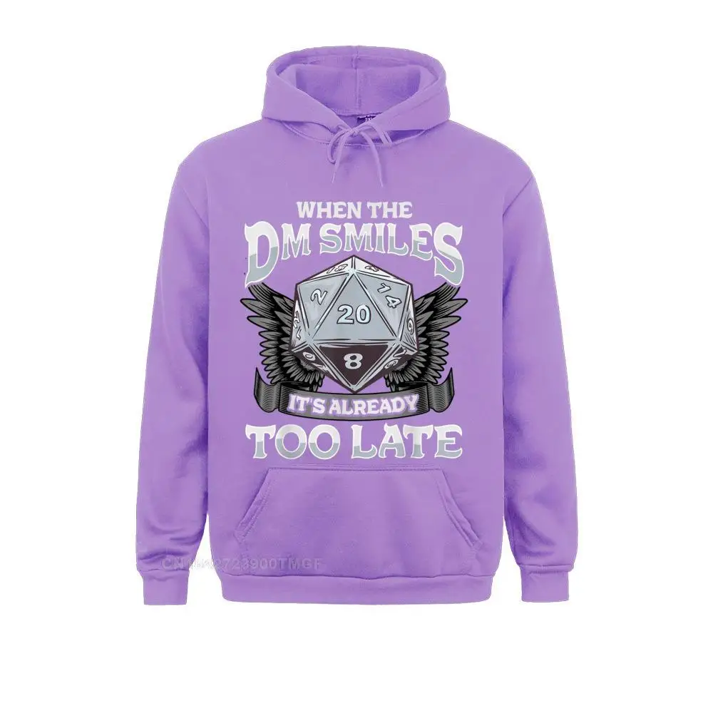 Hip Hop Men Sweatshirts Long Sleeve Hoodies Sportswears When the DM Smiles It`s Already Too Late Fantasy Gaming T-Shirt__B12232 When the DM Smiles It`s Already Too Late Fantasy Gaming T-Shirt__B12232purple