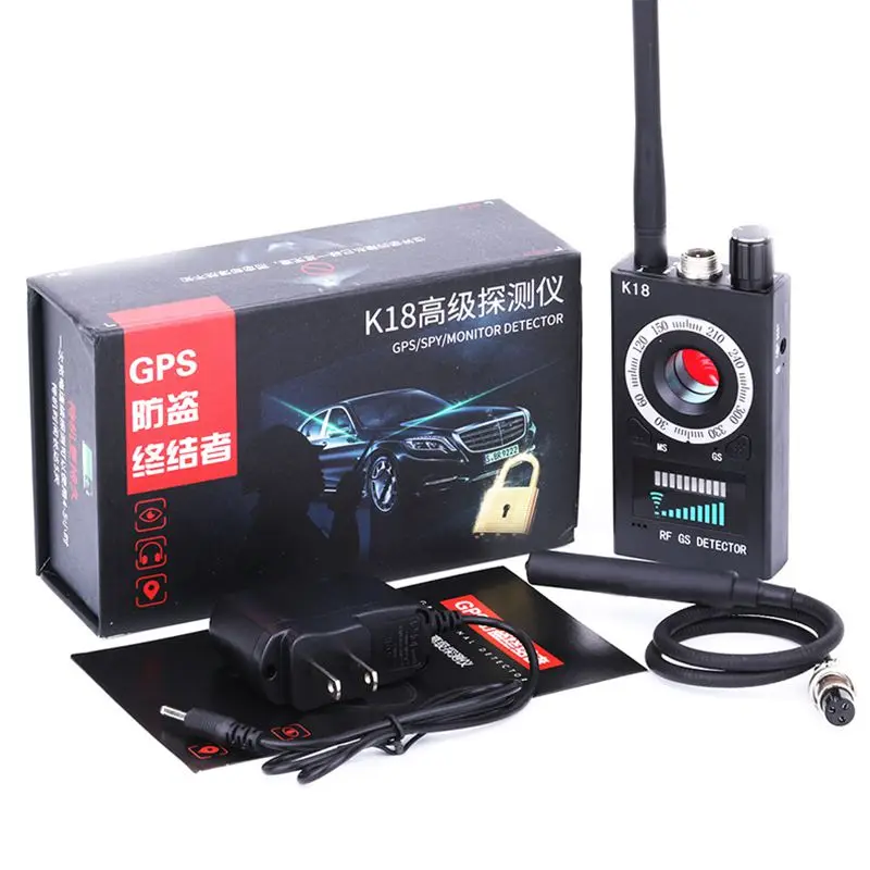 K18 Professional Anti-Spy Hidden Camera Detector WiFi RF Signal Detection Lens Scanning GSM Audio Bug Finder GPS Tracker Scanner