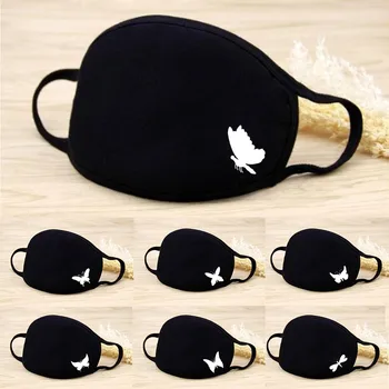 

Free Size Black Print Cotton Dustproof Breathable Multi-Purpose Face Cover Facemask Anti-dust Reusable Mouth Cloth Pocket Mouth