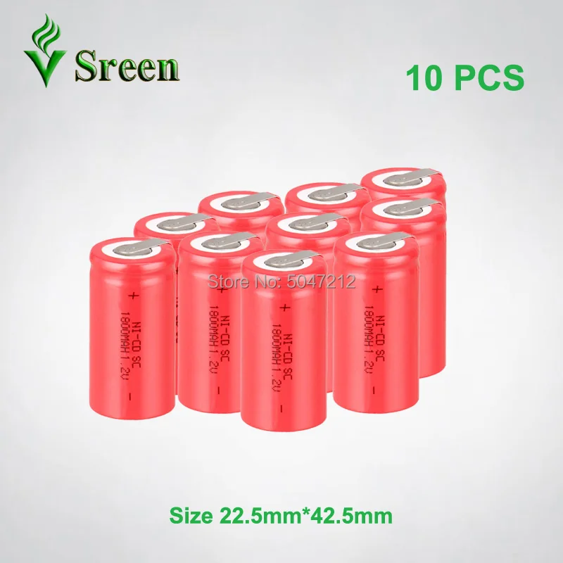 1800mAh с никелевым листом перезаряжаемый 1,2 V SC NI-CD батарейный элемент DIY to Subc перезаряжаемые пакеты батарей электронный аккумулятор