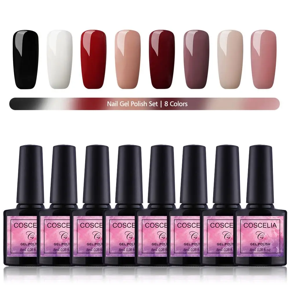 

COSCELIA Gel Nail Polish 8ML Nail Art Gel Varnish Manicure Set Nail Kit Soak Off Gel Polish UV LED For Manicure
