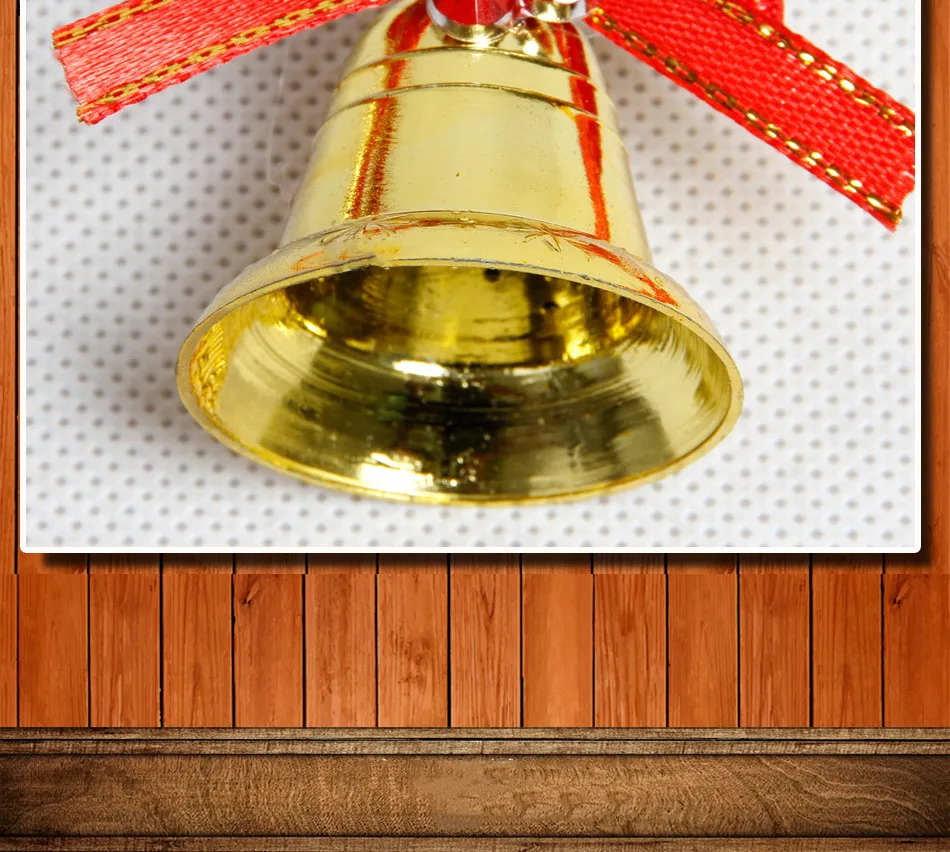 9pcs Christmas Bowknot Bell Ornament Xmas Tree Door Hanging Decoration Pendant