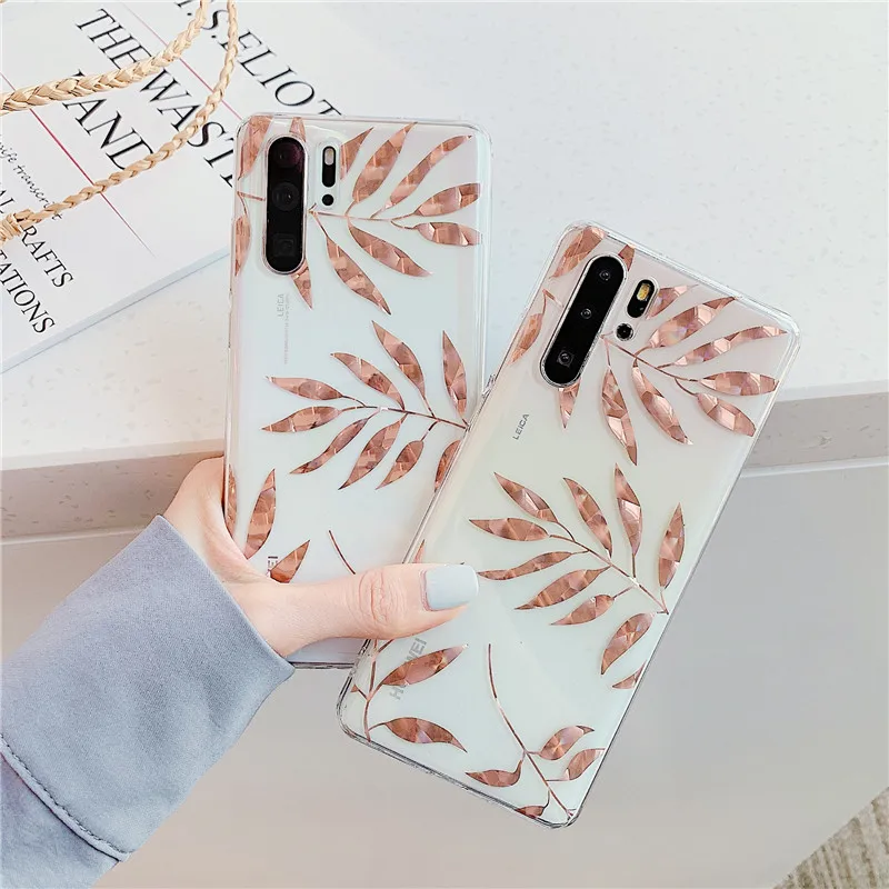 FLYKYLIN чехол для телефона huawei P20 P30 Lite задняя крышка для huawei Nova 3 3i 3e 4 4e 5 розовый золотой лист ананаса ТПУ силиконовый чехол s