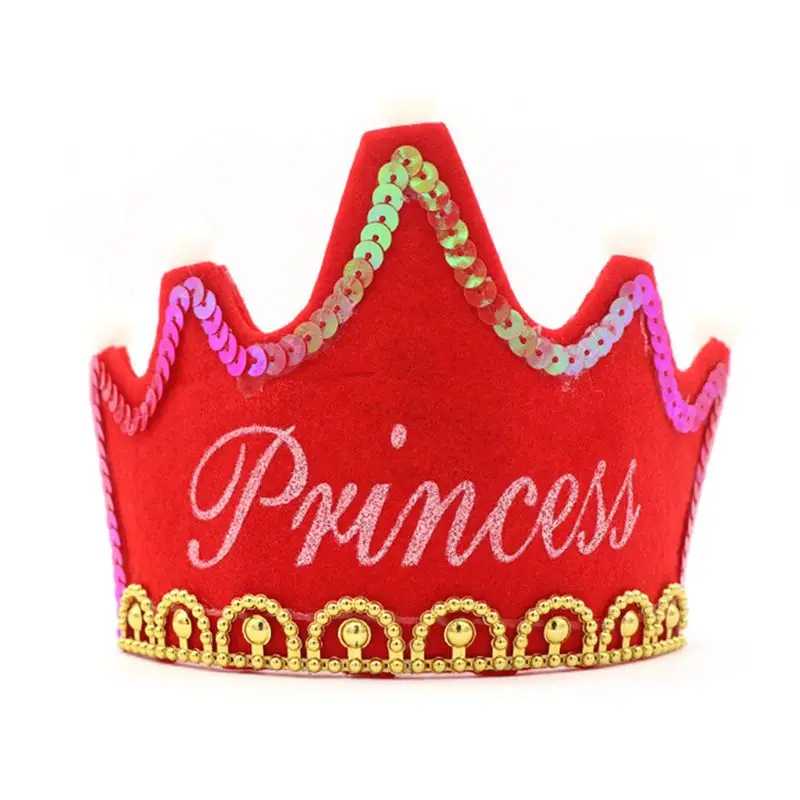 Baby Shower принцесса Золотая Корона пены вечерние украшения это девочка сувениры светящиеся Корона праздничный колпак - Цвет: R