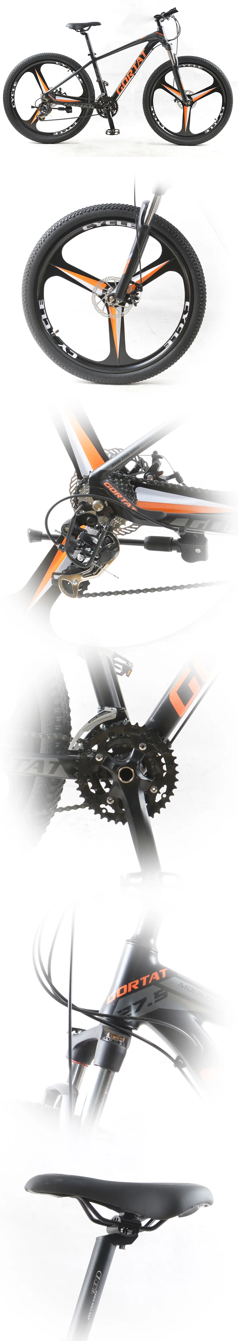 GORTAT Bicycle aluminum Mountain bike 27.5 Fat bike 24 Speed 3 cutter wheels bicycles the road bikes mtb Dual disc brakes