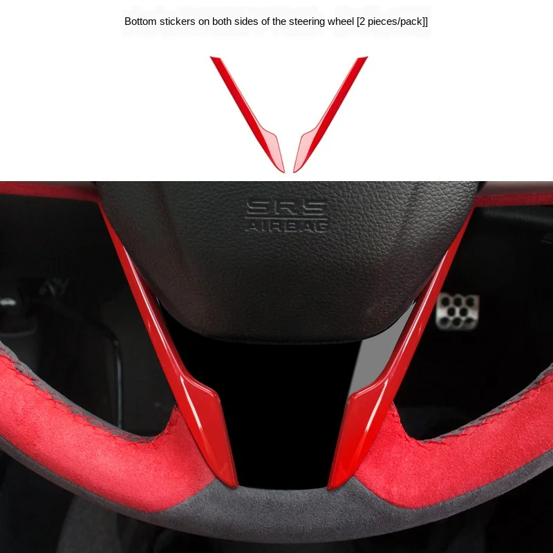 

For Decorative Strip Lower Decoration on Both Sides Steering Wheel decoration modification For Honda Civic 10th 2016-2021