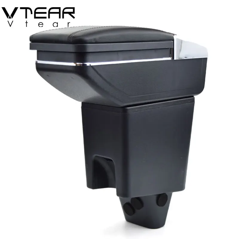 

Vtear For Proton saga armrest box rotatable arm rest interior center centre console car-styling leather modification accessories