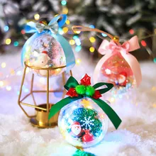 Прозрачный Рождественский бал пластиковые рождественские безделушки Сфера заполняемый орнамент с рождественской елкой подарок Esferas De Navidad елочные шары