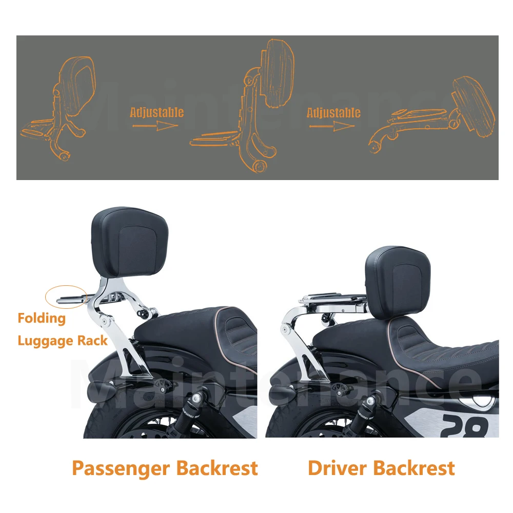 US $179.99 Motorcycle Backrest MultiPurpose Driver Passenger Backrest For Harley Models Breakout 20132020 Fat Boy 20182020