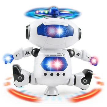 

Electric Robot Rotary Singing Dancing with Light Early Education Baby Toys
