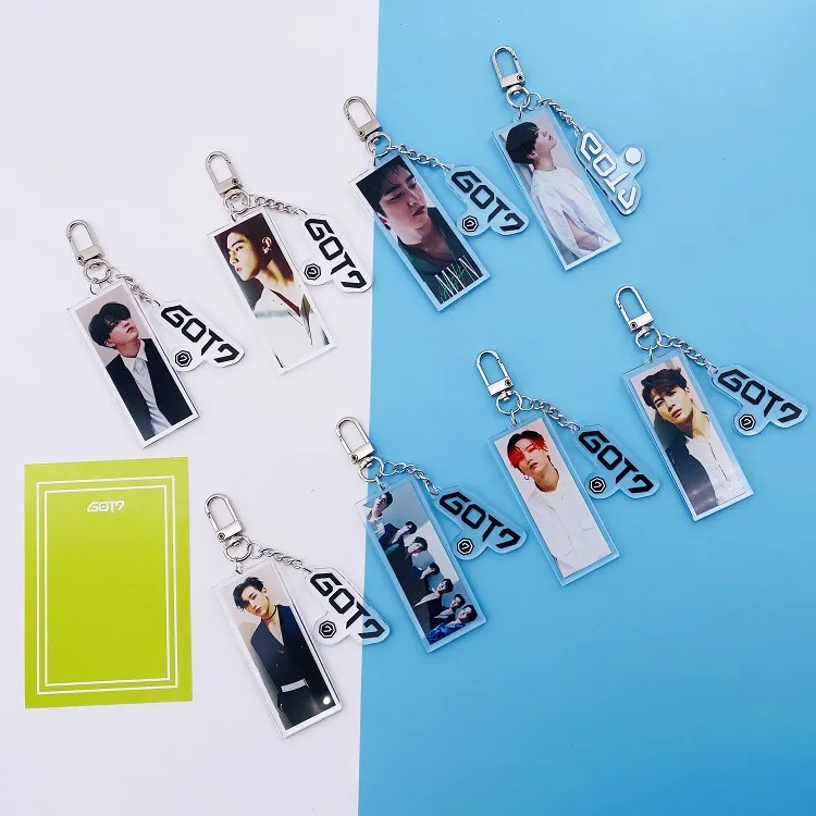Kpop GOT7 альбом брелок с фотографией концертный брелок GOT7 фото кулон вокруг нового альбома фото плакат кулон брелок kpop