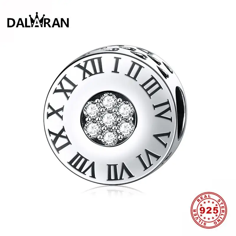 DALARAN, новинка, 925 пробы, серебряные, ажурные, римские цифры, амулеты, бусины для самостоятельного изготовления браслетов и ожерелий, ювелирные изделия из серебра