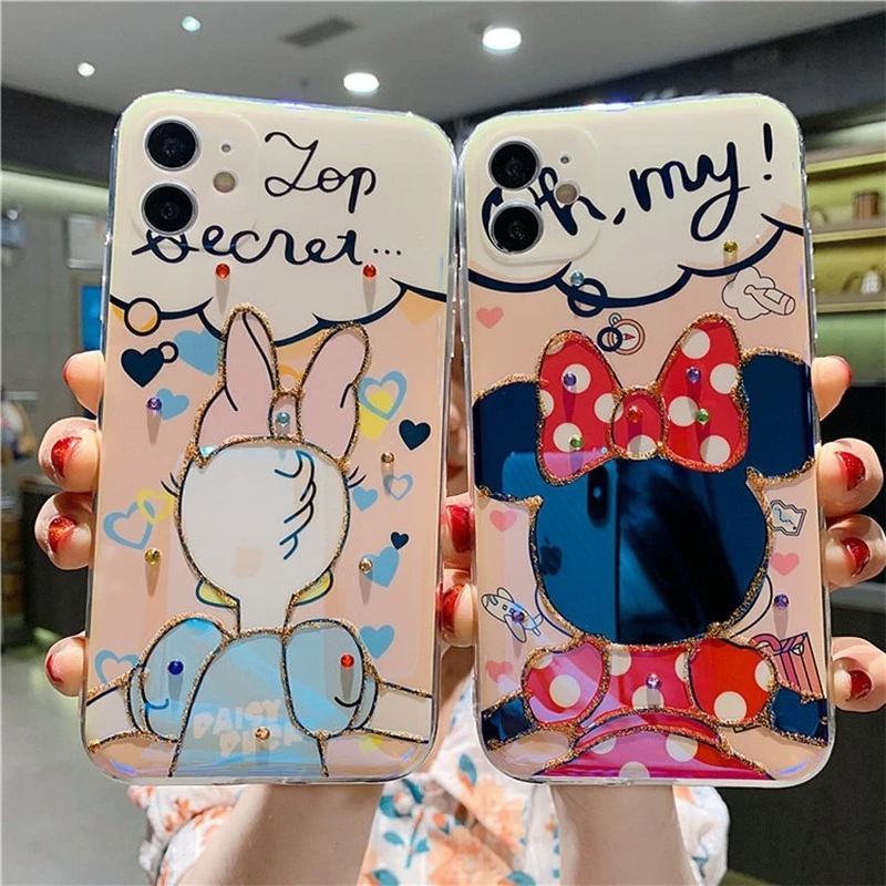 Disney Mickey Mobile Phone Case Couple Soft Shell Cartoon For Iphone 12 11 Pro Max Xr Xs Max 7 8 Plus X Mobile Phone Back Cover Men S Visors Aliexpress