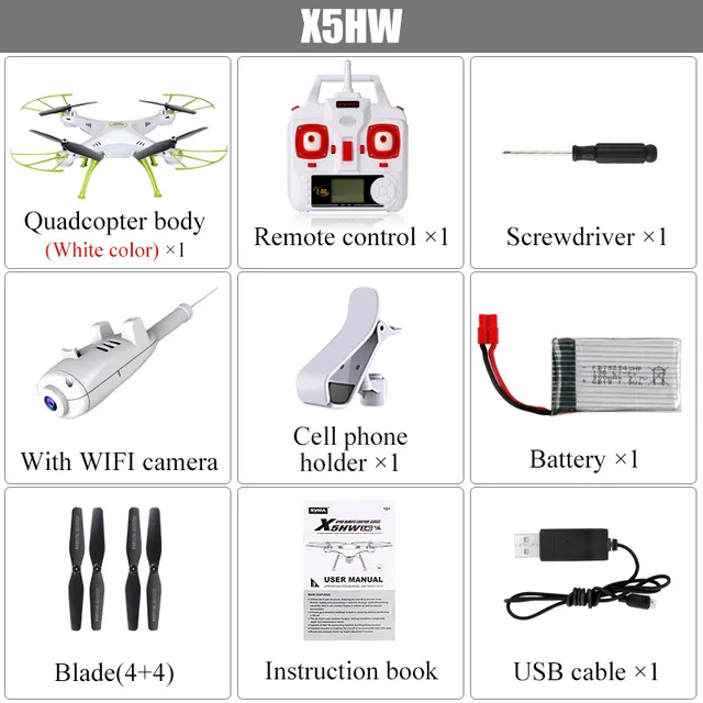 SYMA X5HW, беспилотные летательные аппараты с Камера HD и поддержкой Wi-Fi FPV Карманный Дрон для селфи дроны Квадрокоптер, Радиоуправляемый вертолет Квадрокоптер Радиоуправляемый Дрон игрушка - Цвет: X5HW White