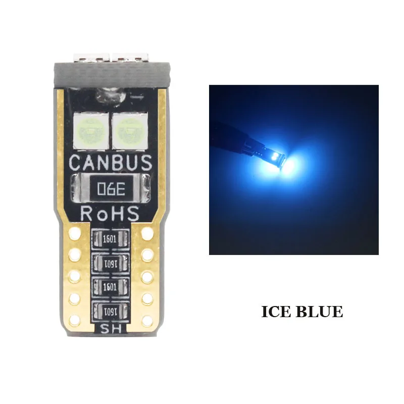 1 шт. W5W светодиодный T10 светодиодный canbus салона светильник 194 501 6 SMD 3030 светодиодная приборная подсветка Клин для лампы светильник без ошибок 12V 6000K - Испускаемый цвет: Ice blue