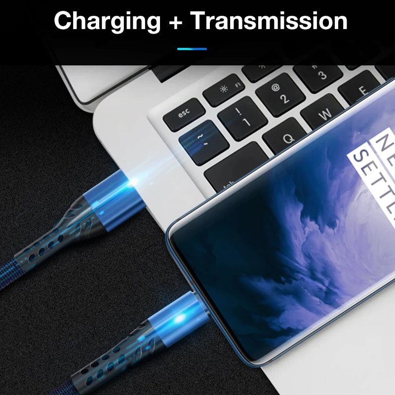 Для samsung Android Phone кабель быстрой зарядки 3.5A Micro usb type-C USBC мобильный кабель для зарядки телефона 1 м 2 м кабель передачи данных