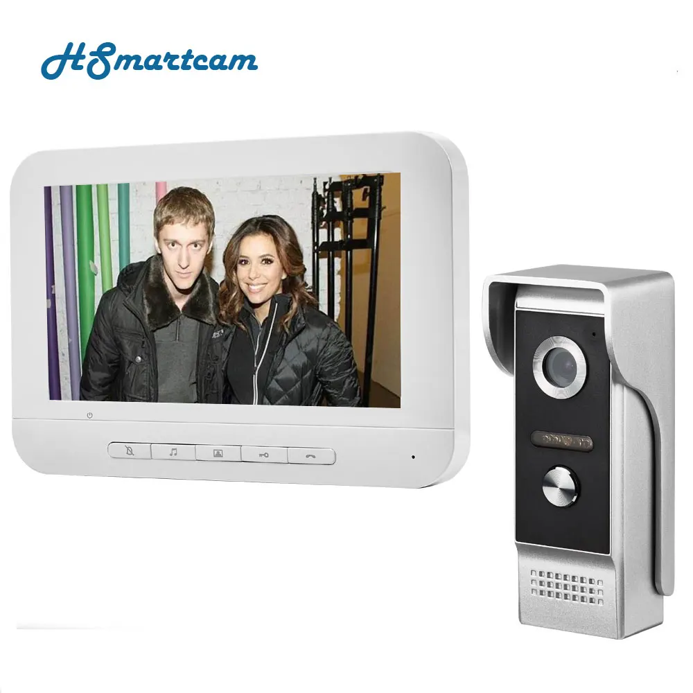 7 inch Wired Video Door Phone Visual Video Intercom Speakerphone Intercom System With Waterproof Outdoor IR Camera wifi video door phone Door Intercom Systems