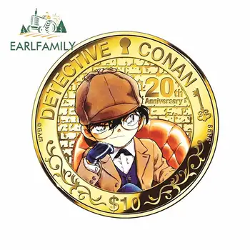 

EARLFAMILY 13cm x 13cm for Detective Conan 20th Anniversary Creative Car Sticker Anime Decal Suitable for All Types of Vehicles