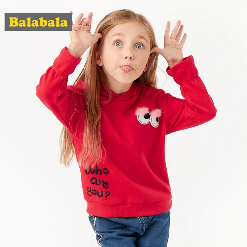 Balabala/детская одежда; Детский свитер для девочек; Новинка г.; осенние толстовки с длинными рукавами в Корейском стиле; Свободные толстовки