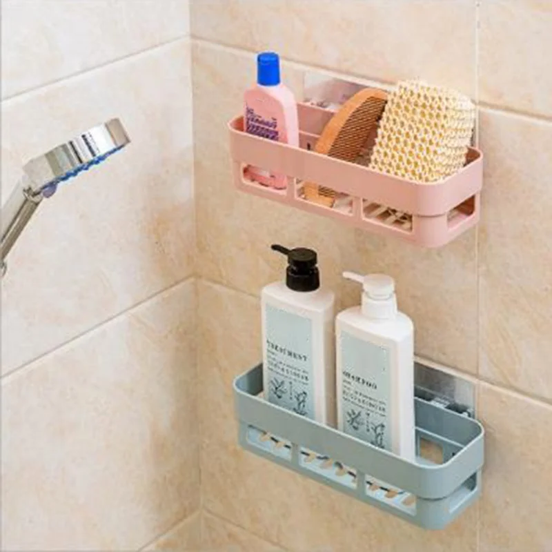 No Trace Stickers Basket Storage Shelves Home Square Bathroom