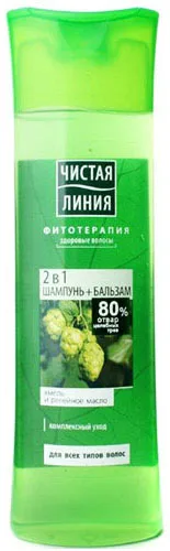  ЧИСТАЯ ЛИНИЯ Шампунь 2в1 Фитотерапия Хмель и Репейное масло 400мл ММЛ | Красота